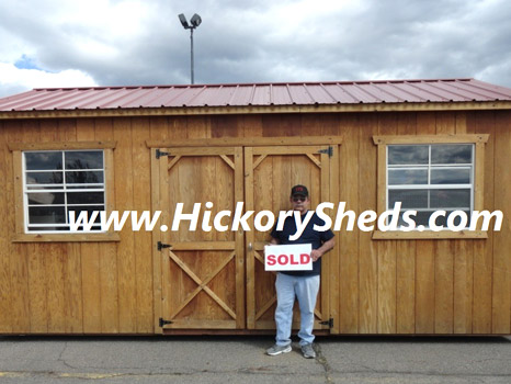 A man happy with his new Hickory Shed