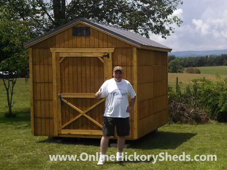 A man happy with his new Hickory Shed