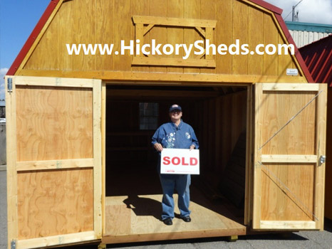 A man happy with his new Hickory Shed