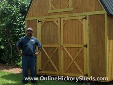 A man happy with his new Hickory Shed