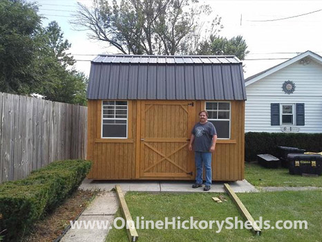 A man happy with his new Hickory Shed