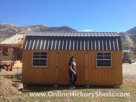 A man happy with his new Hickory Shed