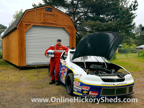 A man happy with his new Hickory Shed