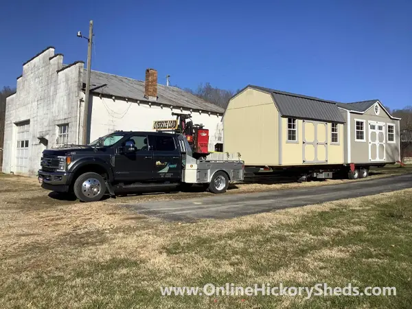 hickory-sheds-gable-dormer-med-1 Old Hickory Lofted Barn and Utility Shed with a Gable Dormer being delivered